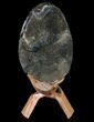 Septarian Dragon Egg Geode - Black Crystals #88163-1